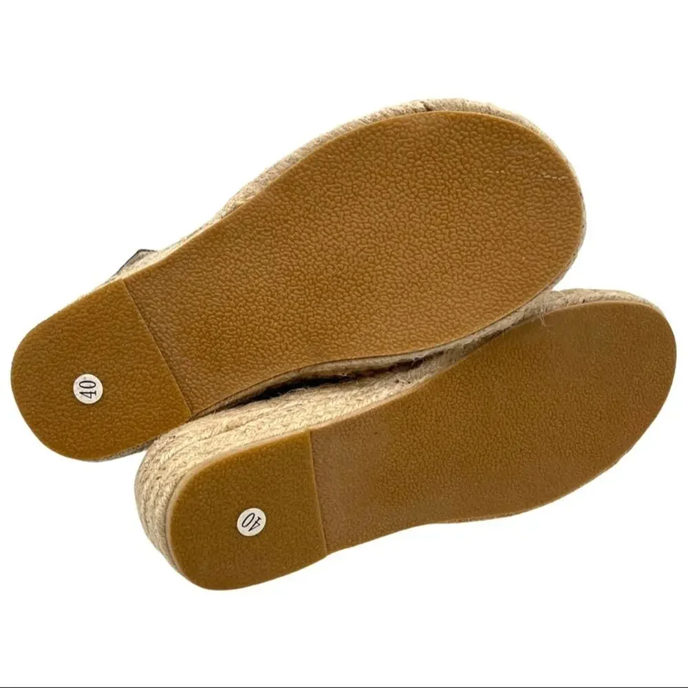 NEW - Espadrilles faux suede slingback tan size 10